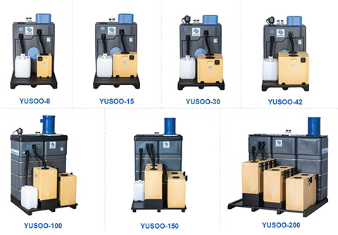環(huán)保型空壓系統(tǒng)廢油處理設(shè)備YUSOO-8這個(gè)系列的全家福